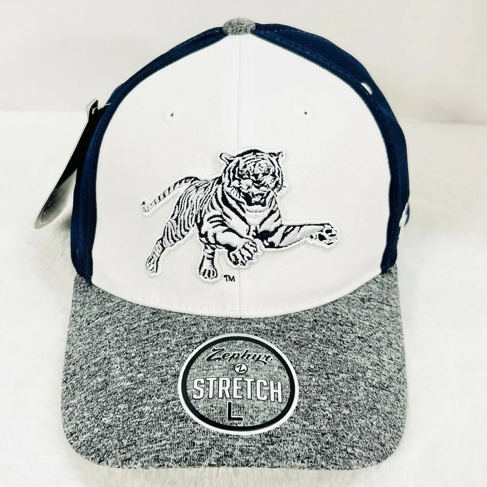 Zephyr Jackson State Tigers Tri-Color‎ Stretch Flex Hat Cap Large Blue NCAA